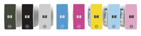 Рис. 5. Цветовая гамма чернил HP Vivera 91 принтера Designjet Z6100