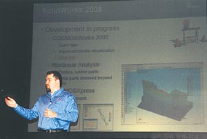 Аарон Келли продемонстрировал некоторые функции SolidWorks 2005