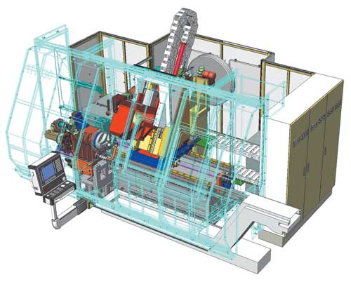 Новый токарно-фрезерный обрабатывающий центр 1П730, разработанный сотрудниками Рязанского станкостроительного завода и полностью выполненный в T-FLEX CAD 3D. Сборка содержит более 9 тыс. деталей 