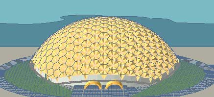 Рис. 4. Пример виртуального проектирования купола путем использования библиотечных элементов