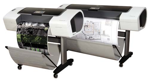 Офисный принтер HP Designjet T1100 предназначен для работы в составе небольших коллективов и выпускается с шириной зоны печати 24 и 44 дюйма