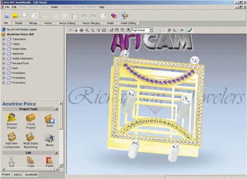 Пакет ArtCAM JewelSmith позволяет генерировать УП для станков с ЧПУ с поворотной осью