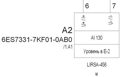 Рис. 2. Подчиненный символ входного канала аналогового модуля контроллера SIMATIC S7-300 для принципиальной схемы подключения
