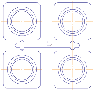 Рис. 2. Вид на неподвижную матрицу (а); на подвижную матрицу (б)