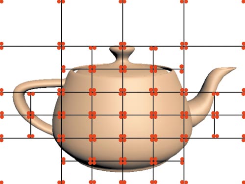 Рис. 1. Пример определения областей на изображении алгоритмом, работающим в экранной плоскости