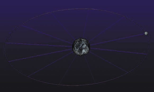 Рис. 6. Параметрическая 3D-модель измерения диаметра Луны
