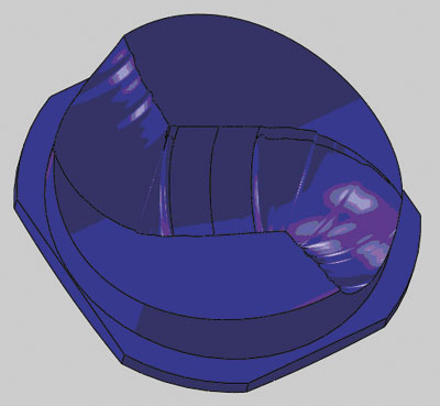 Рис. 2. 3D-модель детали «Вкладыш» по конструкторской документации
