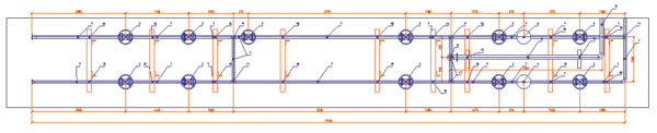 Сгенерированные проекции с автоматически проставленными размерами, выносками и осевыми линиями