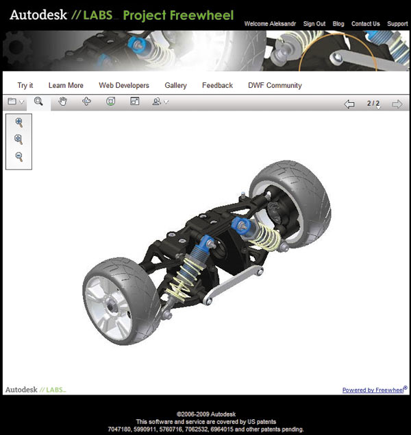 Рис. 1. Autodesk Project Freewheel