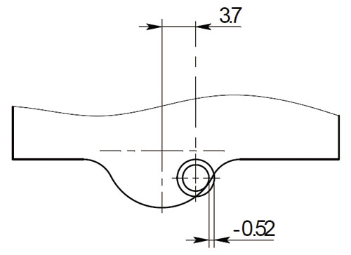 Рис. 4. Схема максимального смещения отверстия при расчете размерных цепей на максимум-минимум по предельным допускаемым отклонениям