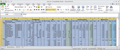 Пример спецификации в Excel