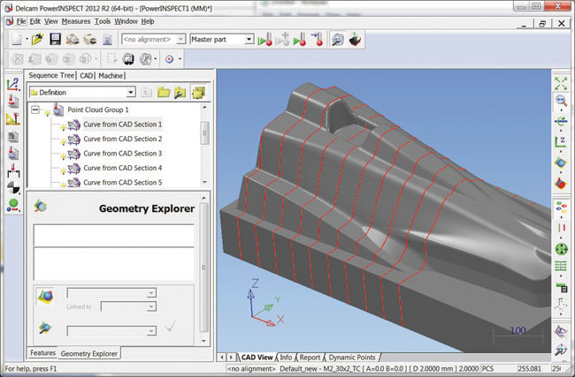 Создание инспекционных кривых на основе произвольных поперечных сечений CAD-модели