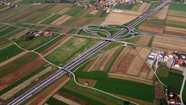Визуализация развязки «Ново-Место — восток» и фрагмента магистрали A2