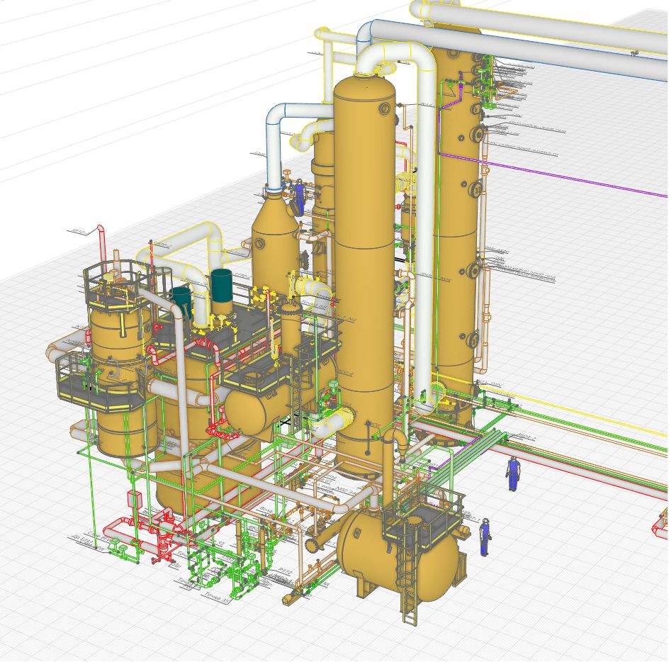Рис. 2. Использование 3D-моделей оборудования, созданных в КОМПАС-3D