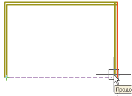 Рис. 2. Использование объектной, полярной привязки, объектного отслеживания AutoCAD при создании плана