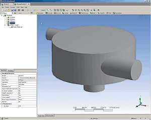 Геометрическая модель в Design Modeler с переданным параметром из Autodesk Inventor