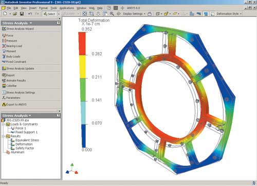 Расчет напряжения и деформации для плиты под нагрузкой с помощью анализа МКЭ в Autodesk Inventor Professional