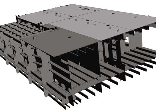 Рис. 1. Результаты трансляции части 3D-модели корпуса из САПР Tribon в Autodesk Inventor 