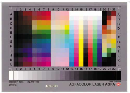 Стандартная мишень IT8 для цветовой калибровки сканера