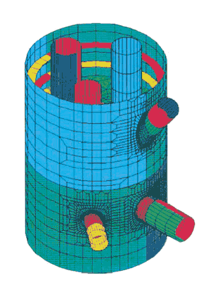 Рис. 8. Конечно-элементная модель колонны 