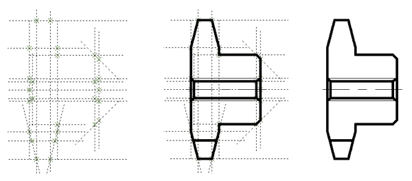Создание параметрического чертежа на основе каркаса из линий построения