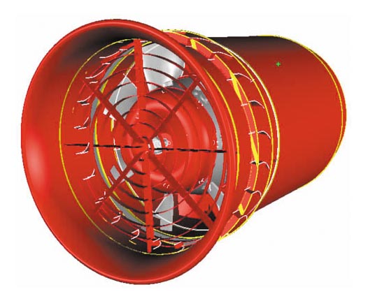 Рис. 1. Вентилятор местного проветривания ВМЭ-6 (геометрическая модель из Pro/Engineer)