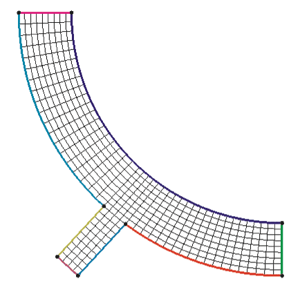 Рис. 5. Полученная условно-гексаэдрическая (прямоугольная для 2D-случая) сетка
