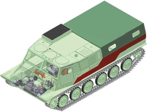 Модернизированный гусеничный транспортер-тягач ГТ-ТМ