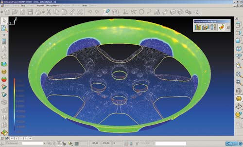 Рис. 9. Функция визуального сравнения STL-модели с CAD-поверхностью позволяет мгновенно увидеть точность аппроксимации поверхностей