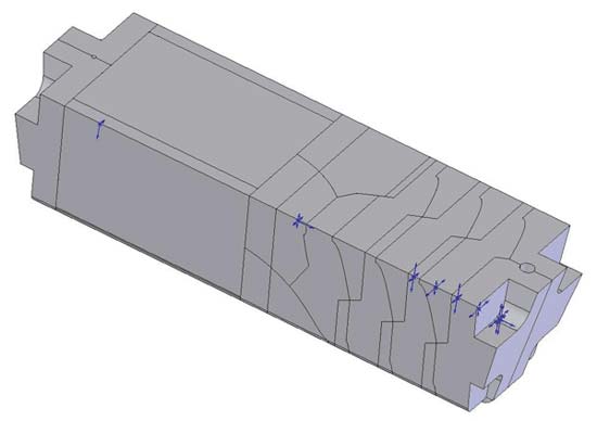 Рис. 2. Форма для литья выплавляемой модели детали «шнек» (а) и формообразующие детали в сборе (б)