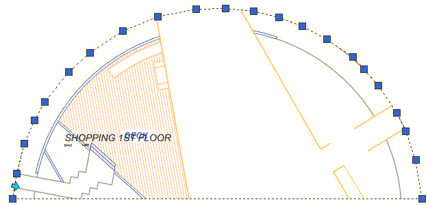 Рис. 20. Исходные сплайны (а), преобразование в полилинии с точностью 1 (б), преобразование с точностью 10 (в)