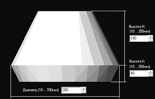 Рис. 5. Проектирование секции полигона 3D