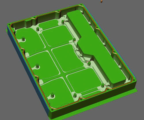 Рис. 4. Моделирование обработки детали «корпус ноутбука» в модуле G-mill системы ГеММа-3D
