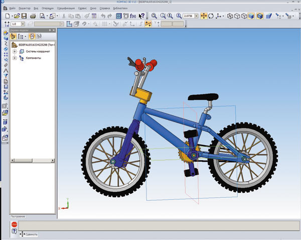 Рис. 11. Модель велосипеда в КОМПАС-3D