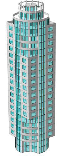 Рис. 6. Модели зданий в КОМПАС-3D