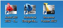 Рис. 5. Иконки программного комплекса AutoCAD 2012
