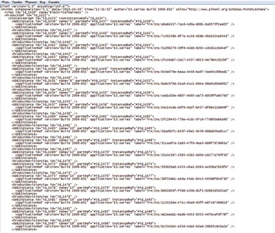 Рис. 2. Пример XML-файла, автоматически сгенерированного в E3.3DRoutingBridge 