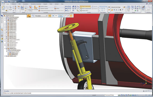 Новая команда Паз в CAD-системе Solid Edge ST5 упрощает создание сборок со скользящими деталями. Оси этой команды помогают располагать детали и определять пределы для перемещения