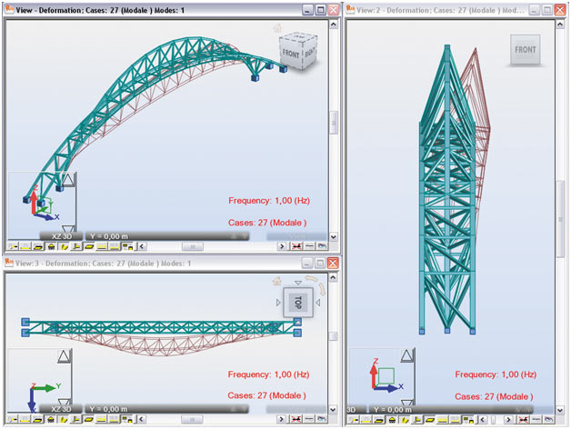 Рис. 4. Расчет мостовых конструкций в Robot Structural Analysis