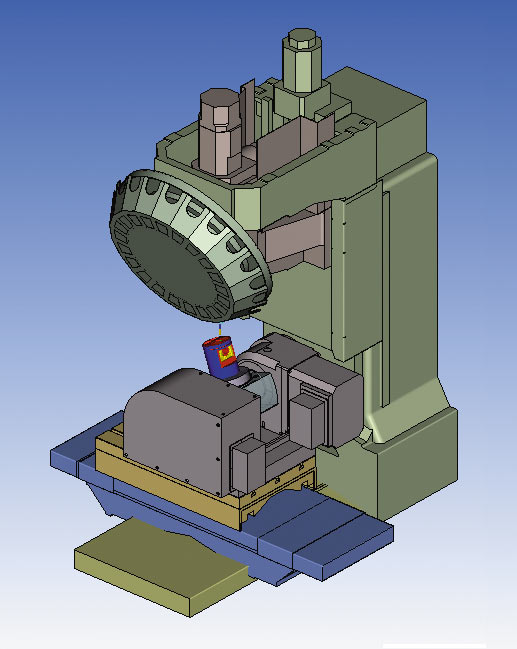 Рис. 4. Модуль Kinematic Milling Simulation позволяет симулировать кинематику движения программируемых осей фрезерного станка с ЧПУ