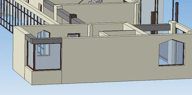 Рис. 12. 3D-модель стены с угловым окном