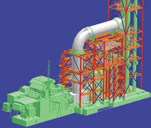 Рис. 2. Модели газовых турбин SGT-800 (Siemens) и котлов-утилизаторов (ОАО «ЭнергоМашиностроительный Альянс»)
