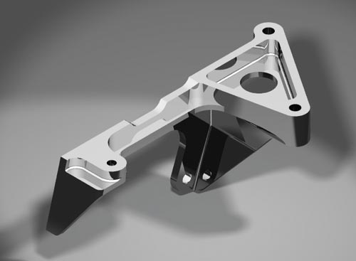 Рис. 5. Готовая 3D-модель кронштейна, выполненная в CAD-системе PowerSHAPE