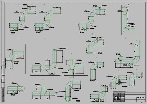 Рис. 4. Пример чертежа, содержащего 16 видовых экранов