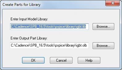 Рис. 17. Создание библиотеки компонентов с помощью PSpice Model Editor 