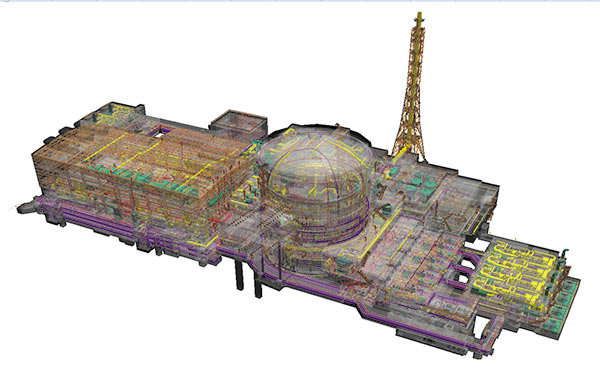 Рис. 5. Общий вид информационной модели атомного энергоблока, выполненной в SmartPlant 3D