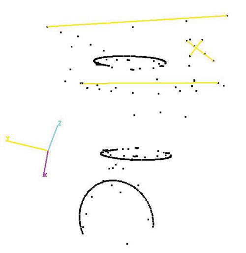 Рис. 6. Облако точек, полученное с помощью V-STARS (область 1)