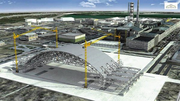 Строительство нового защитного укрытия (NSC — New Safe Confinement) в Чернобыле. Разработчик NOVARKA