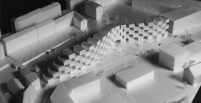 Ранняя концептуальная модель проекта жилого здания на территории DONG в Копенгагене — визуализация компании BIG
