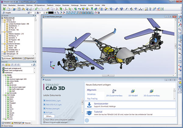 Беспилотный летательный аппарат — пример модели в интерфейсе системы проектирования